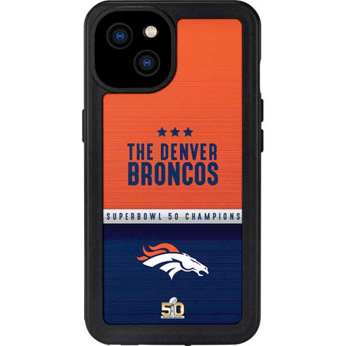 NFL Denver Broncos Super Bowl 50 Champions iPhone 15 Plus Waterproof Case